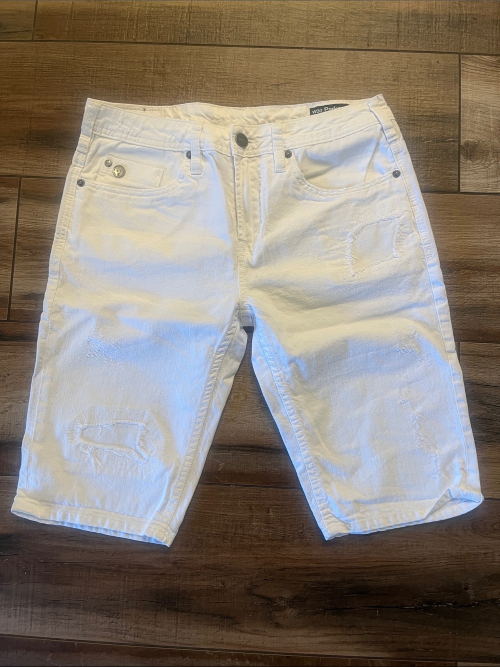 Buffalo David Bitton White Slim Fit Parker Shorts